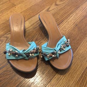 Turquoise Leather Sandals